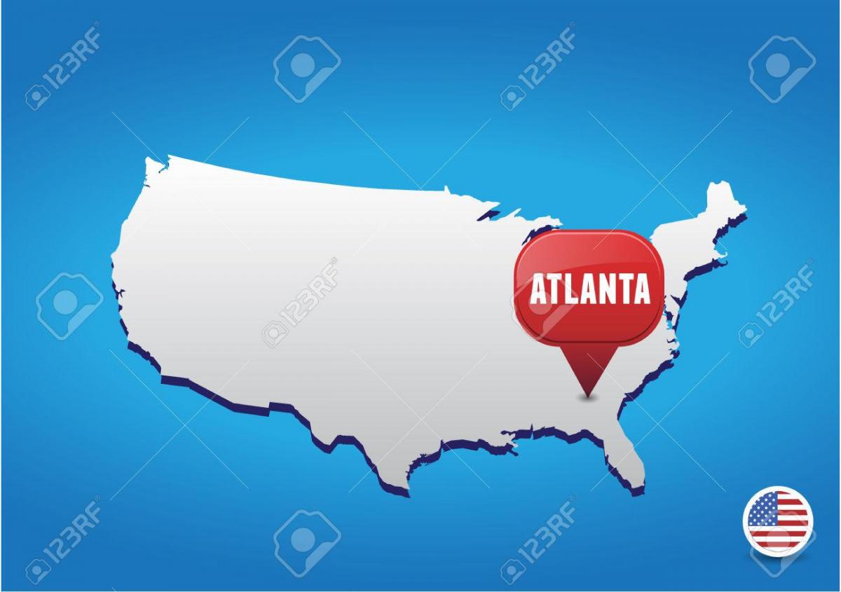 Atlanta քարտեզի վրա ԱՄՆ-ի