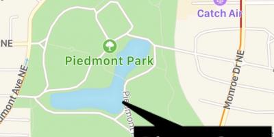 Пидмонт զբոսայգի քարտեզ