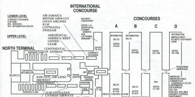 Օդանավակայանը Ատլանտա, միջազգային տերմինալի քարտեզի վրա
