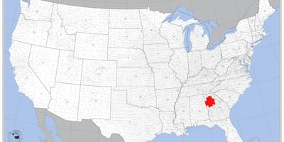 Atlanta քարտեզի վրա ԱՄՆ-ի